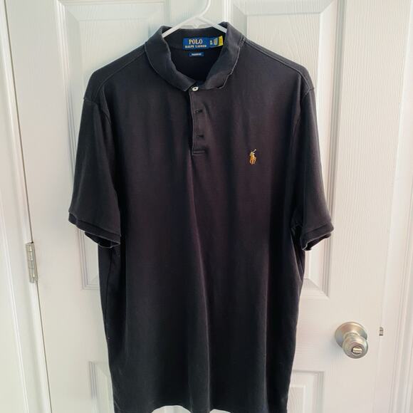 Polo Ralph Lauren Shirt Mens Size Xl Solid Black flesh pony Classic Fit Preppy - Picture 1 of 4